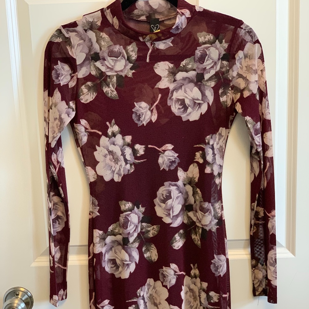 Windsor long sleeved floral mini dress